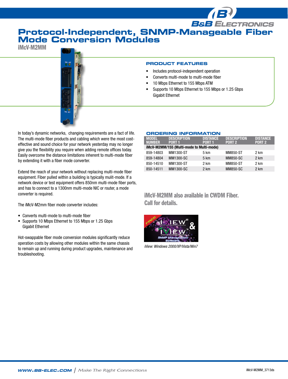 B&B Electronics 850-14511 - Datasheet User Manual | 2 pages