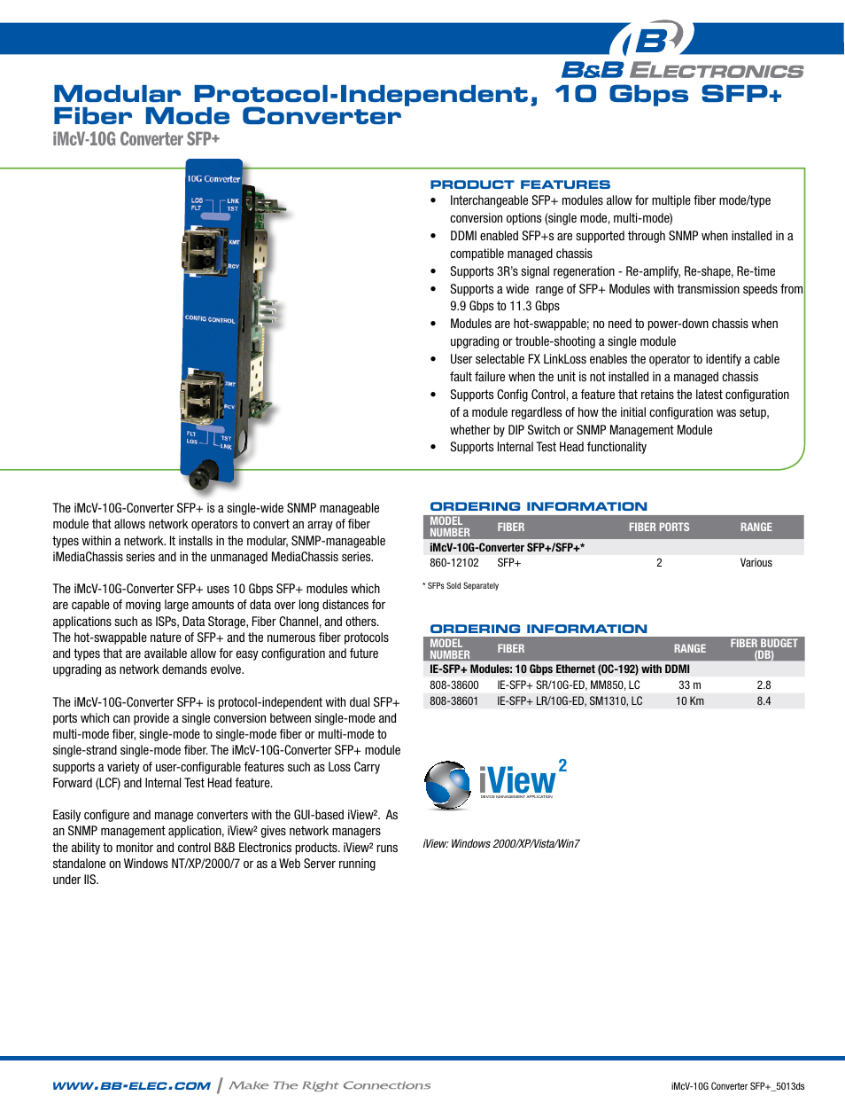 B&B Electronics 808-38601 - Datasheet User Manual | 2 pages