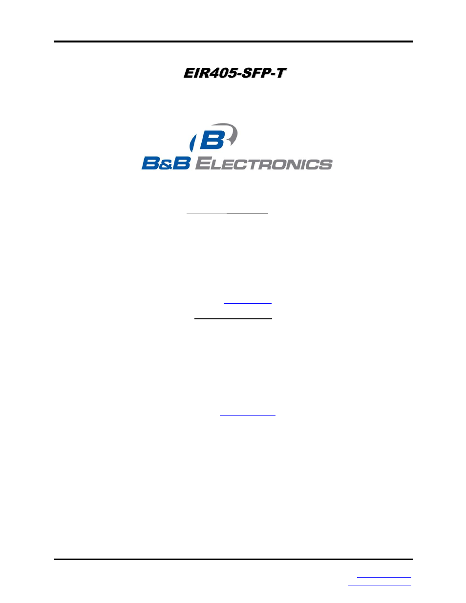 B&B Electronics EIR405-SFP-T - Manual User Manual | Page 2 / 22