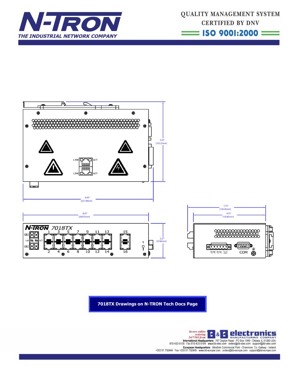 B&B Electronics 7018TX - Datasheet User Manual | Page 3 / 3