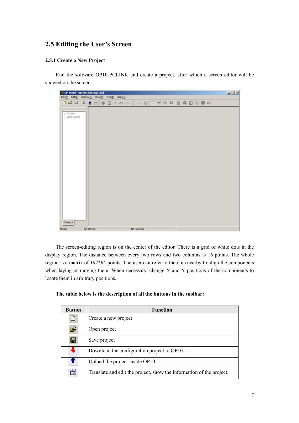 5 editing the user’s screen, 1 create a new project | B&B Electronics OP10 - Manual User Manual | Page 10 / 65