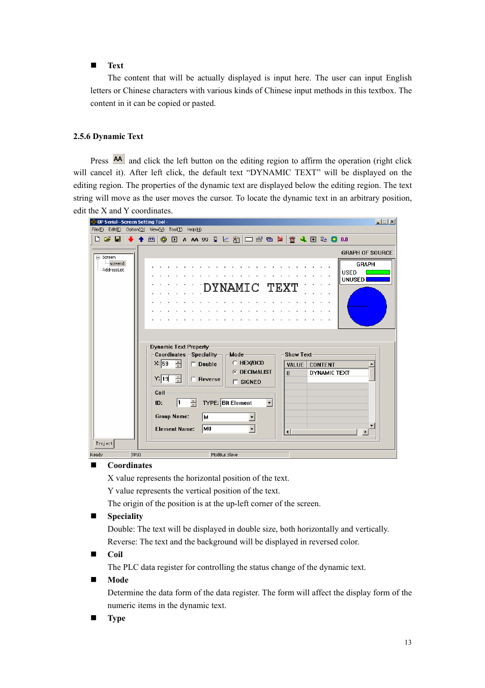 6 dynamic text | B&B Electronics OP10 - Manual User Manual | Page 16 / 65