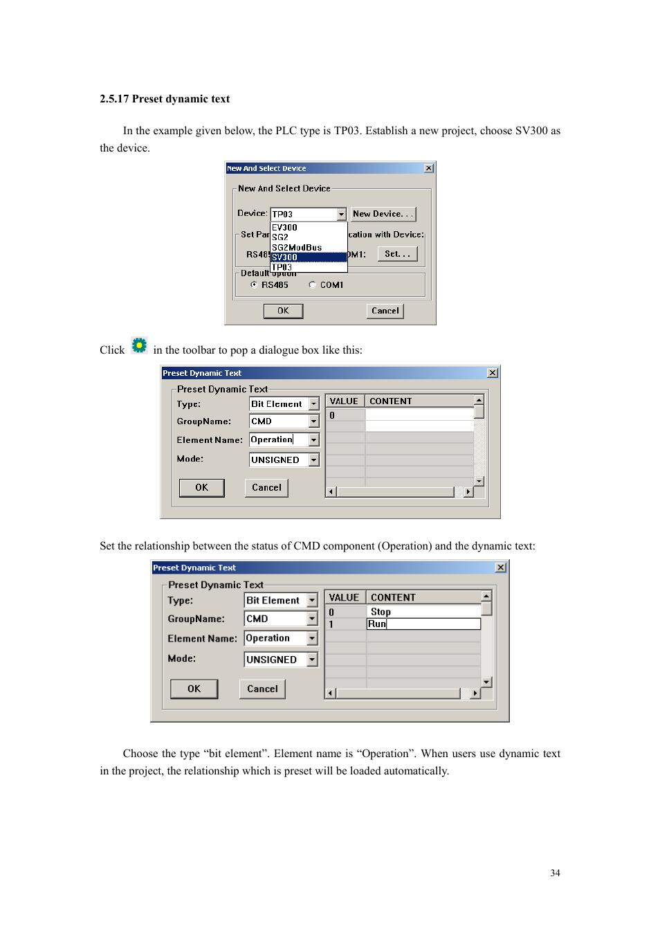 17 preset dynamic text | B&B Electronics OP10 - Manual User Manual | Page 37 / 65