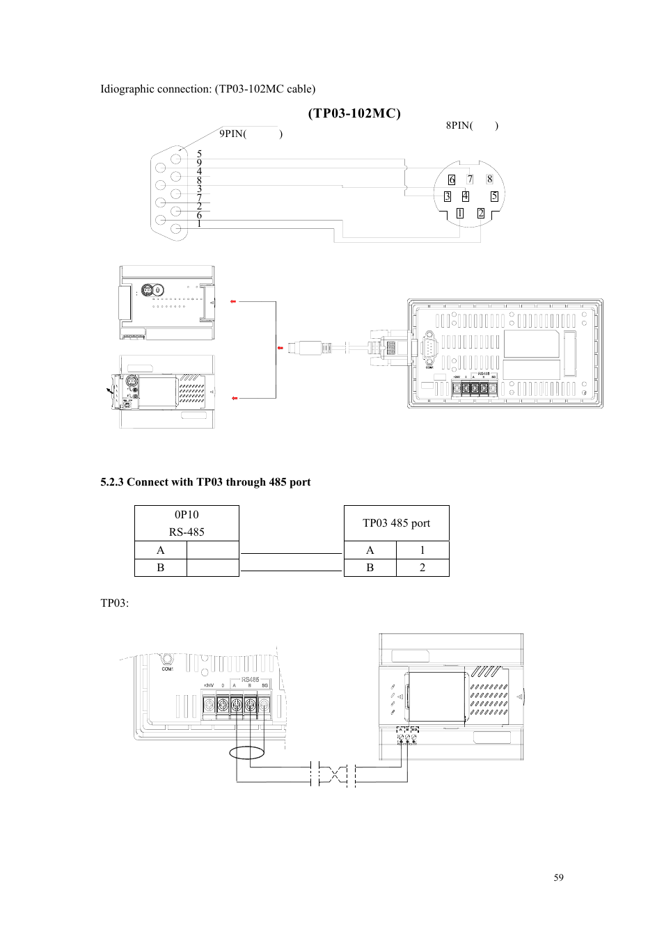 3 connect with tp03 through 485 port | B&B Electronics OP10 - Manual User Manual | Page 62 / 65