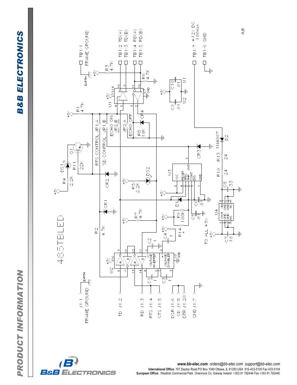 B&B Electronics 485TBLED - Datasheet User Manual | Page 3 / 3