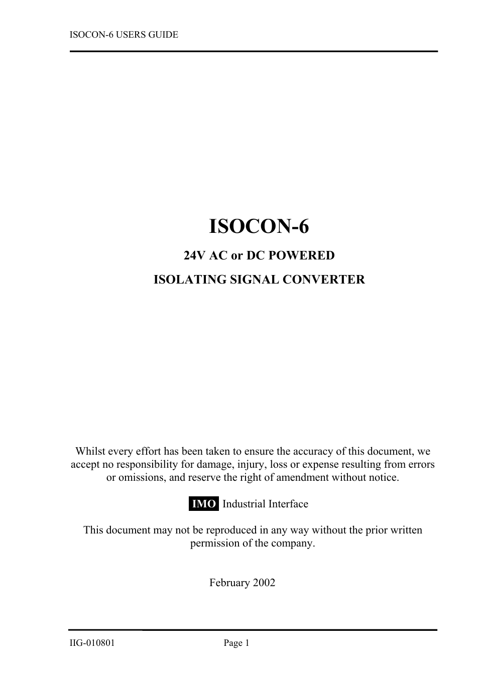 B&B Electronics ISOCON-6 - Manual User Manual | 16 pages