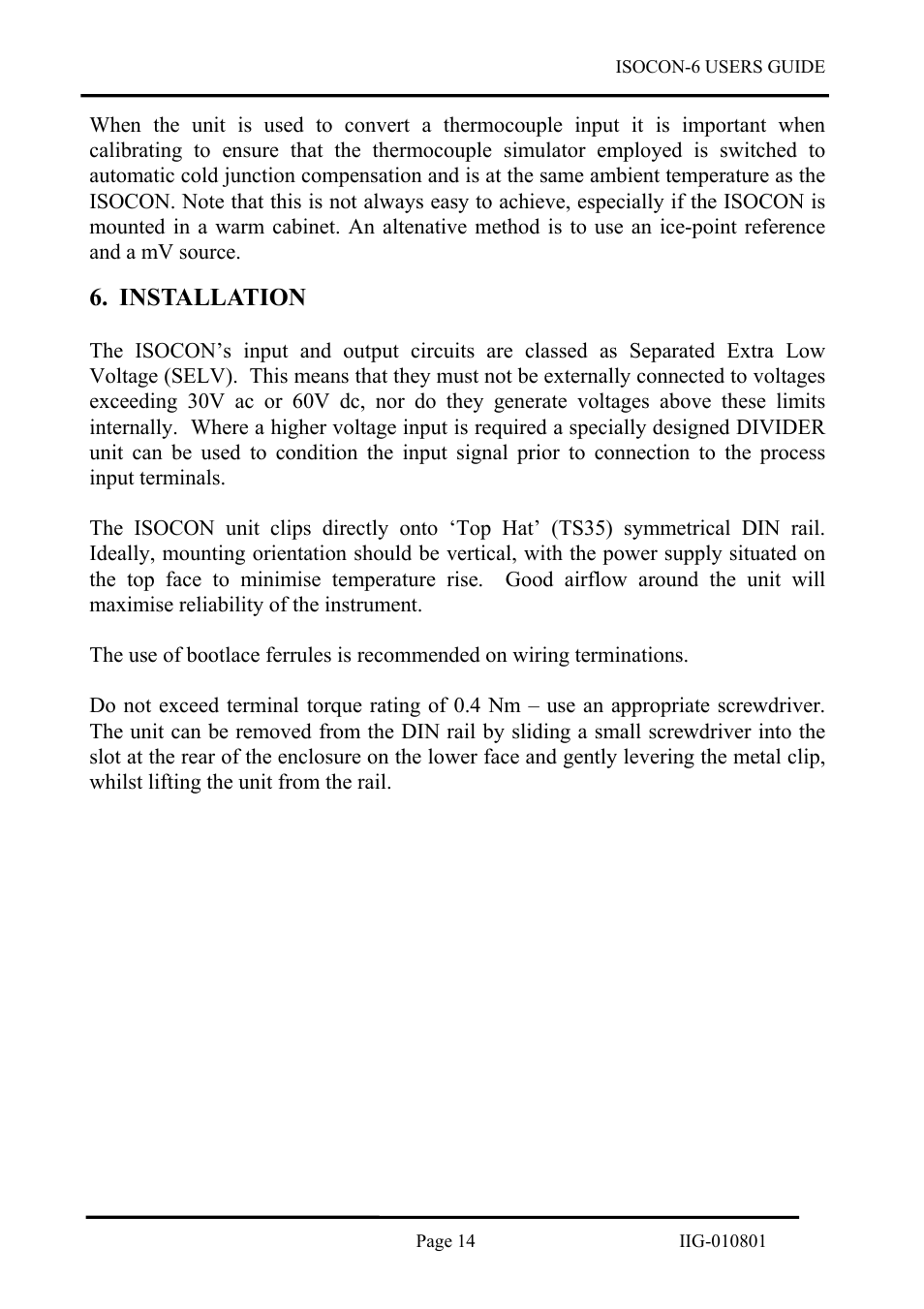 Installation | B&B Electronics ISOCON-6 - Manual User Manual | Page 14 / 16
