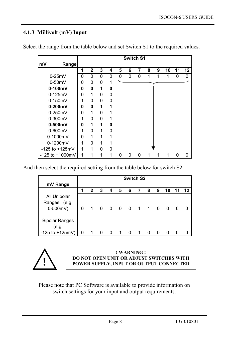 Millivolt (mv) input, 3 millivolt (mv) input | B&B Electronics ISOCON-6 - Manual User Manual | Page 8 / 16
