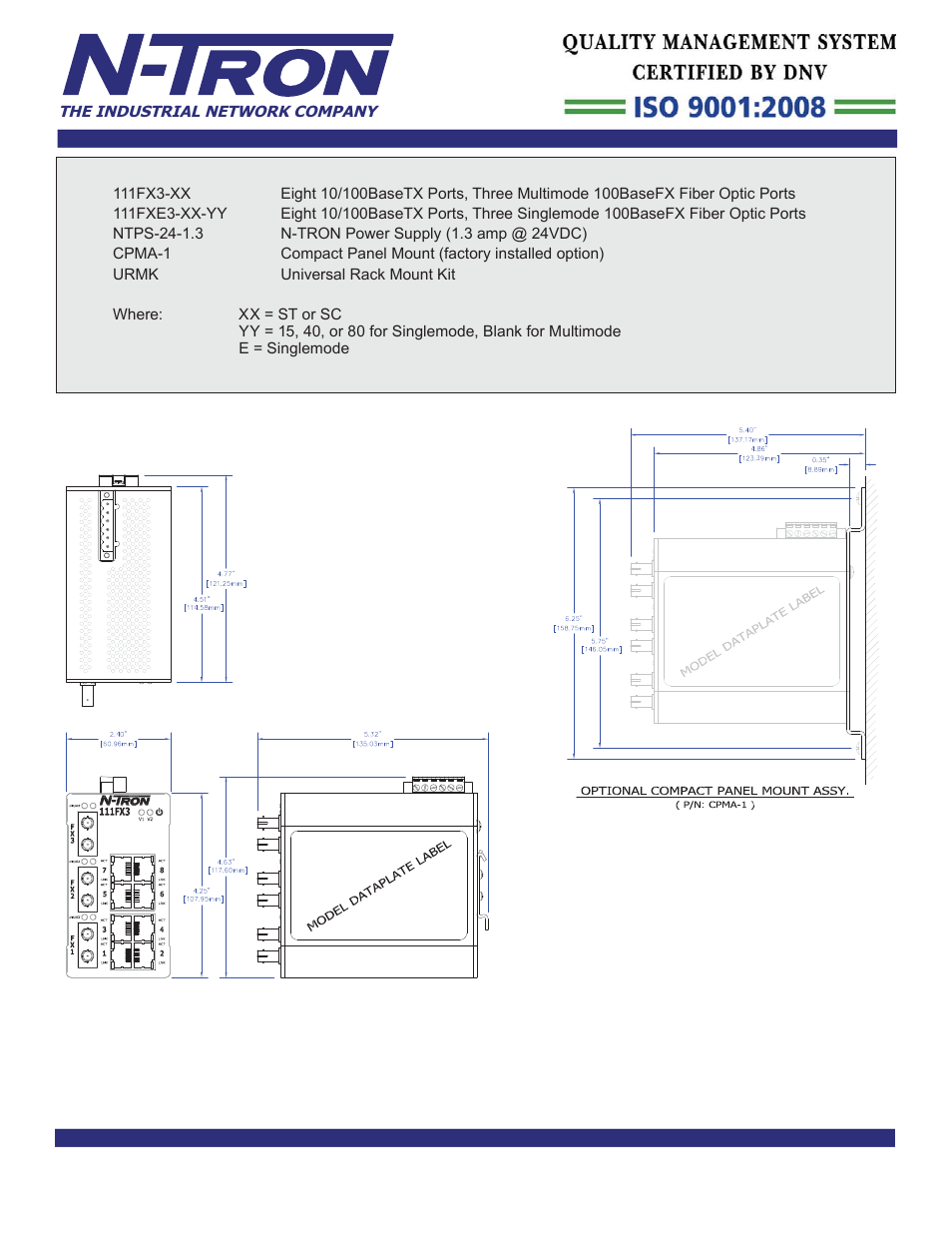 B&B Electronics 111FX3-SC_ST_SC-15 - Datasheet User Manual | Page 3 / 3