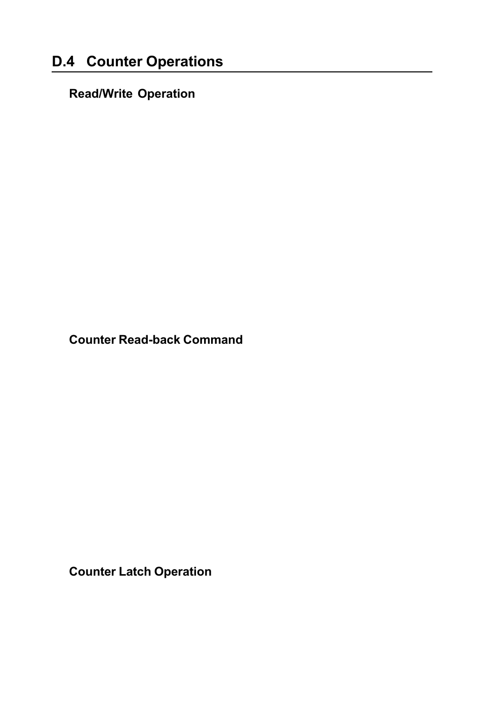 D.4 counter operations | B&B Electronics PCI-1711 - Manual User Manual | Page 106 / 118