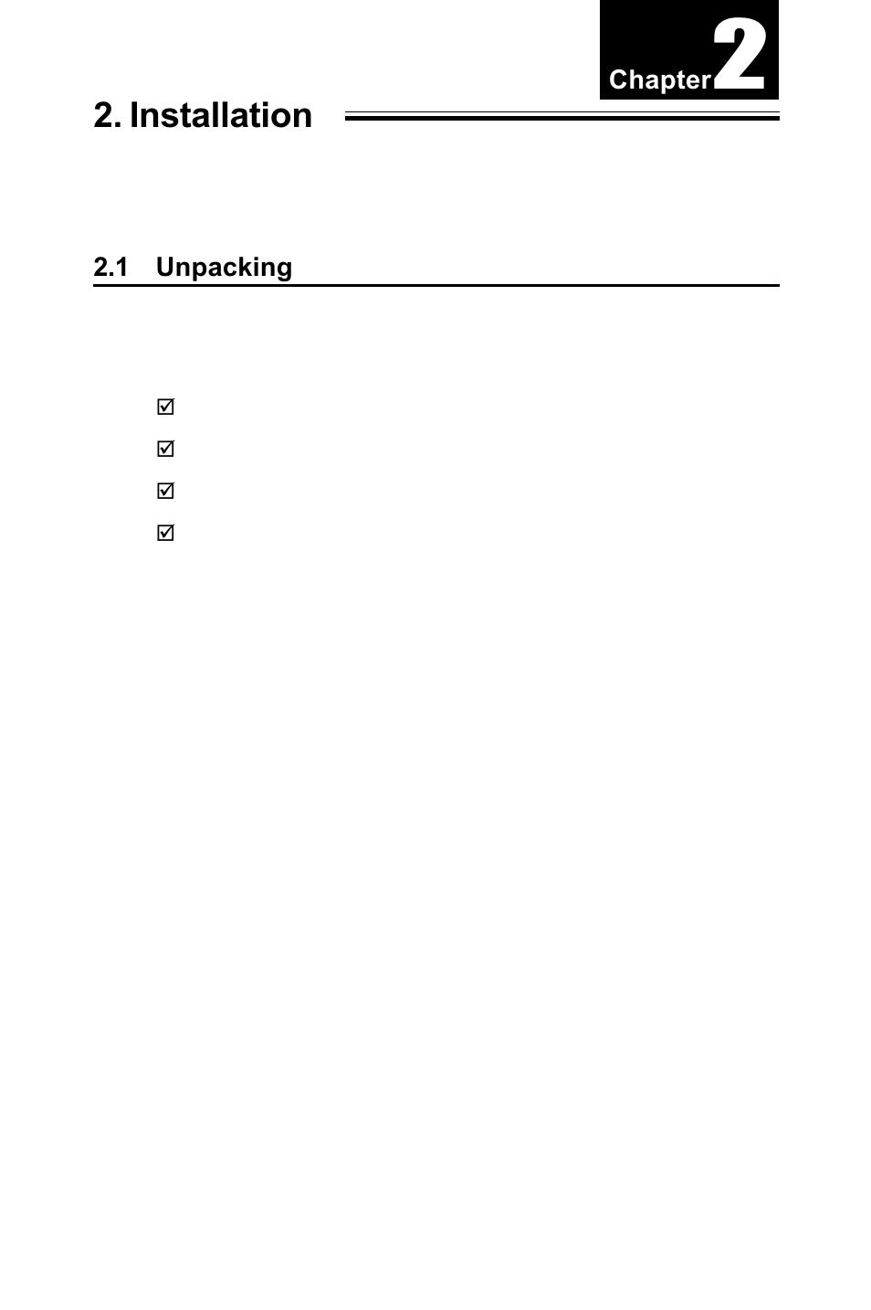 Installation, 1 unpacking, Unpacking | B&B Electronics PCI-1711 - Manual User Manual | Page 17 / 118