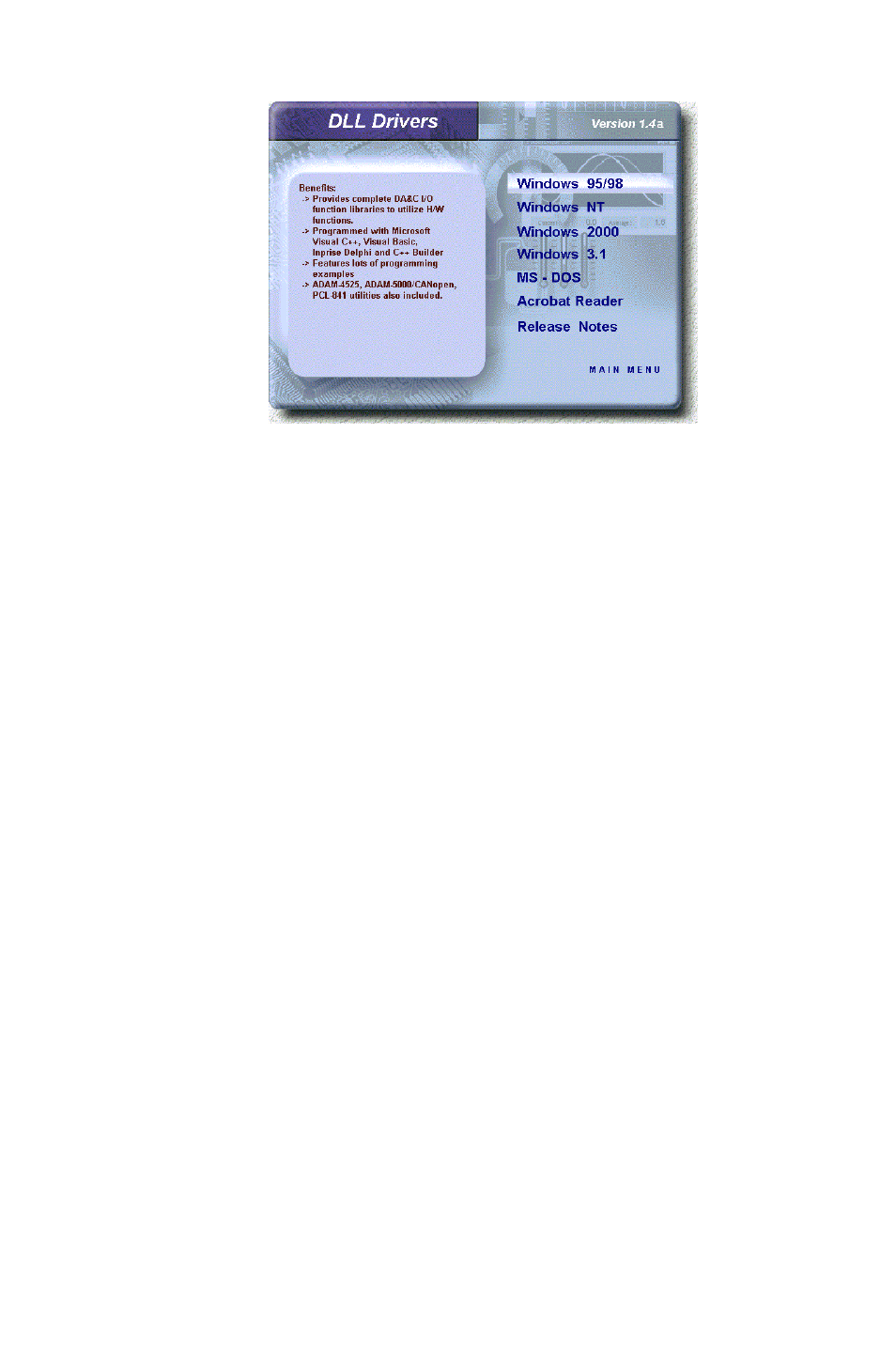 Figure 2-2: different options for driver setup, Figure 2-2, Different options for driver setup | B&B Electronics PCI-1711 - Manual User Manual | Page 20 / 118