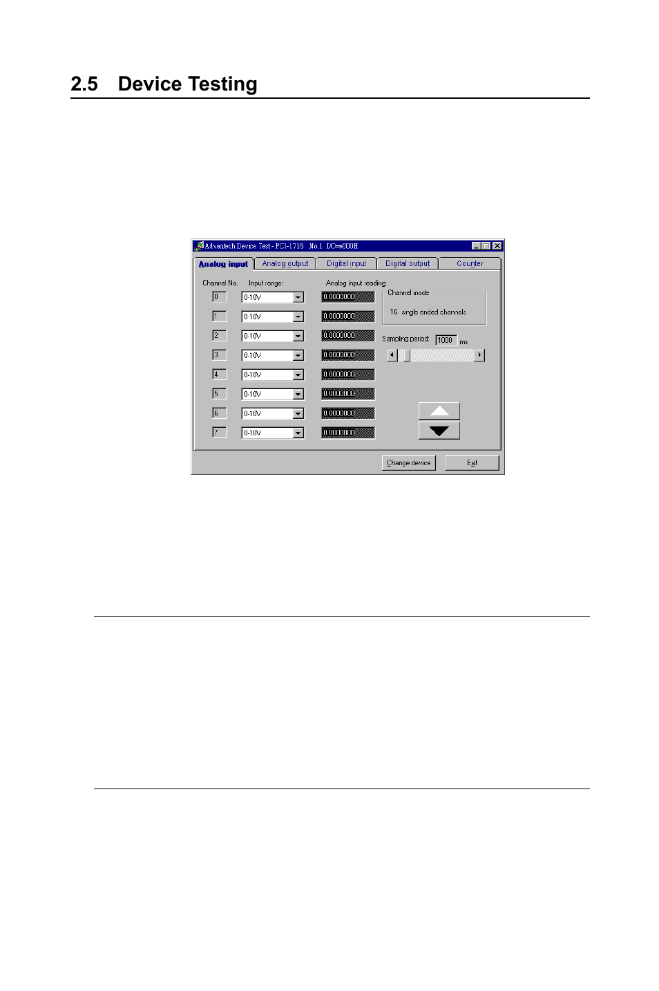 5 device testing, Signal connections, Figure 2-9 | Analog input tab on the device test dialog box | B&B Electronics PCI-1711 - Manual User Manual | Page 27 / 118