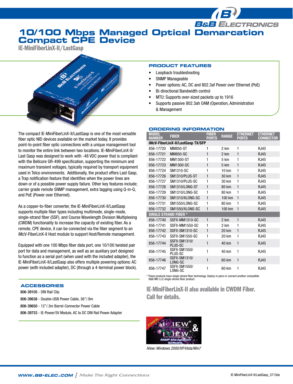 B&B Electronics 856-17720--32 - Datasheet User Manual | 2 pages