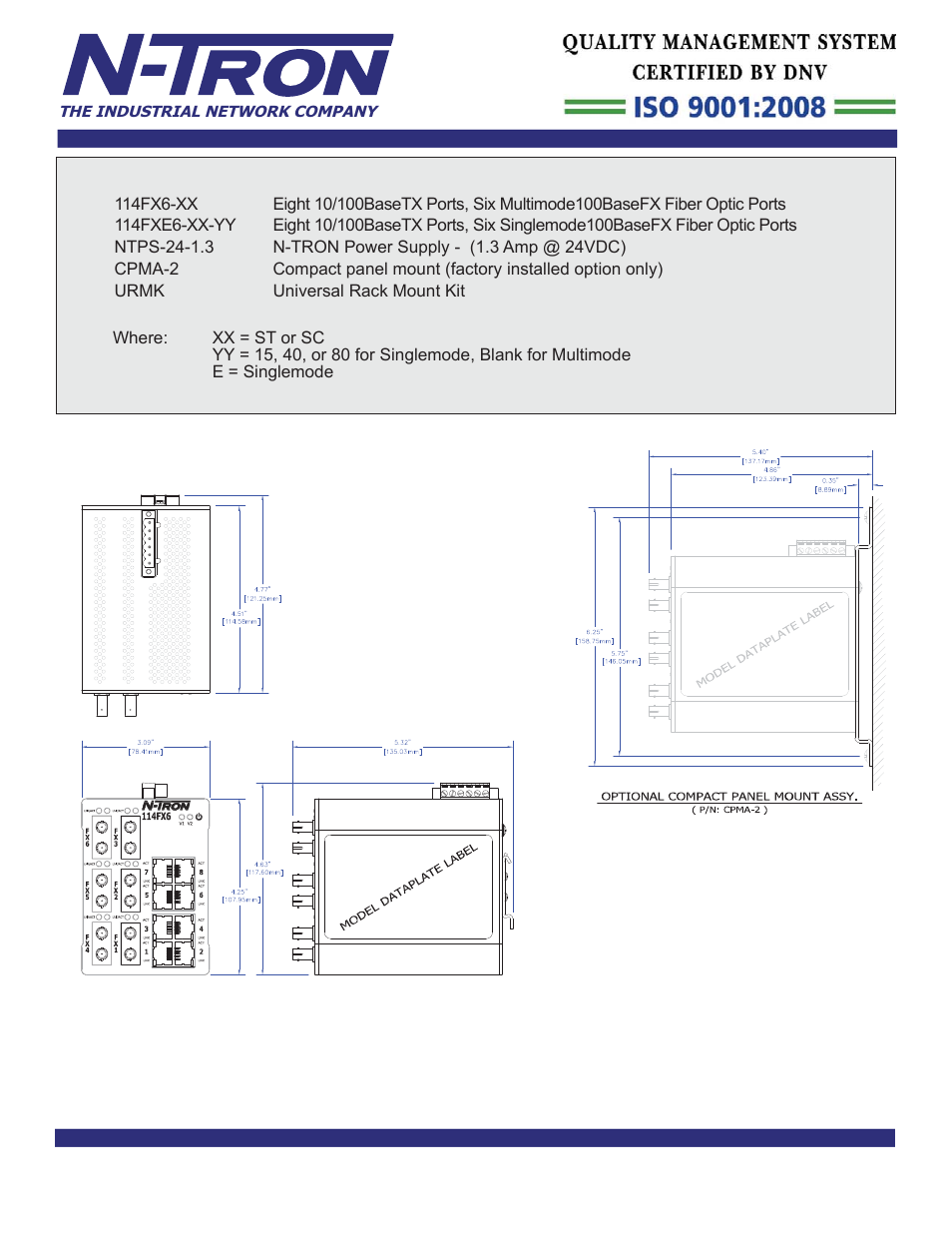 B&B Electronics 114FX6-SC_ST - Datasheet User Manual | Page 3 / 3