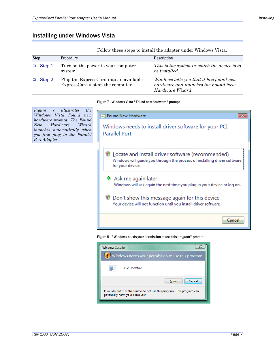 Installing under windows vista | B&B Electronics SPPXP-100 - Manual User Manual | Page 11 / 24