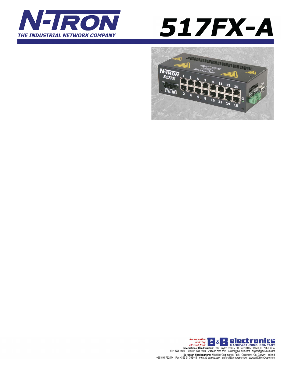 B&B Electronics 517FX-A-SC - Datasheet User Manual | 3 pages