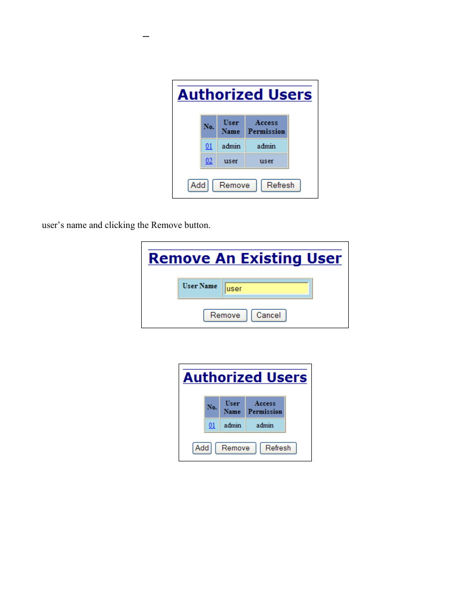 User management – removing users | B&B Electronics 708TX - Manual User Manual | Page 106 / 154