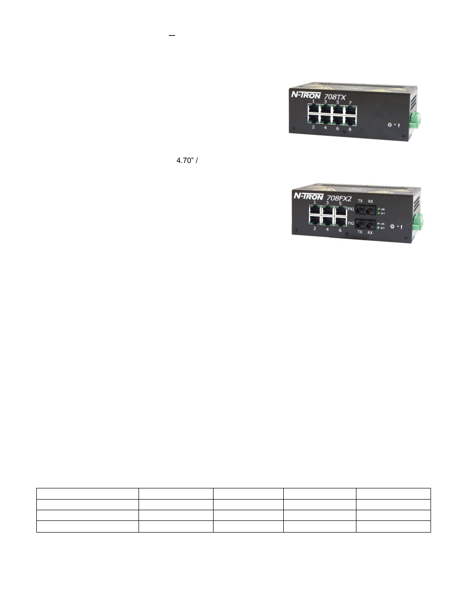 Key specification – 708tx, 708fx2, 708fxe2 | B&B Electronics 708TX - Manual User Manual | Page 151 / 154