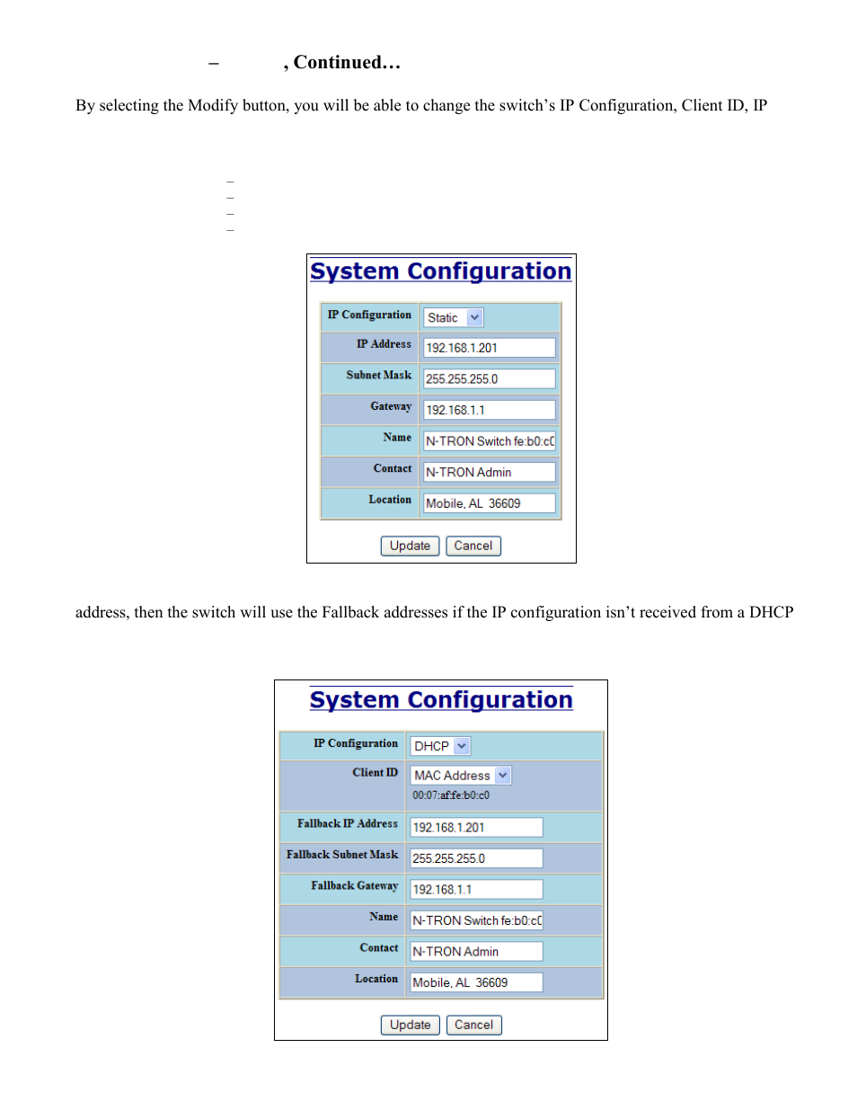 Administration – system, continued | B&B Electronics 708TX - Manual User Manual | Page 29 / 154