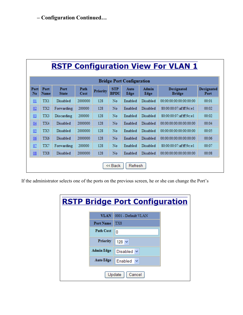 Rstp – configuration continued | B&B Electronics 708TX - Manual User Manual | Page 73 / 154