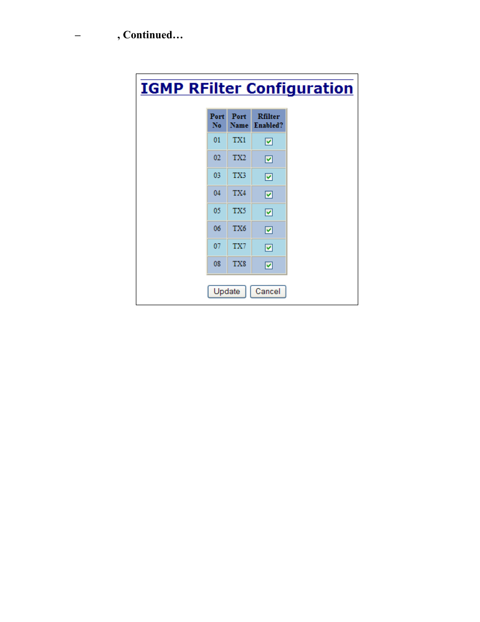 Igmp – rfilter, continued | B&B Electronics 708TX - Manual User Manual | Page 79 / 154