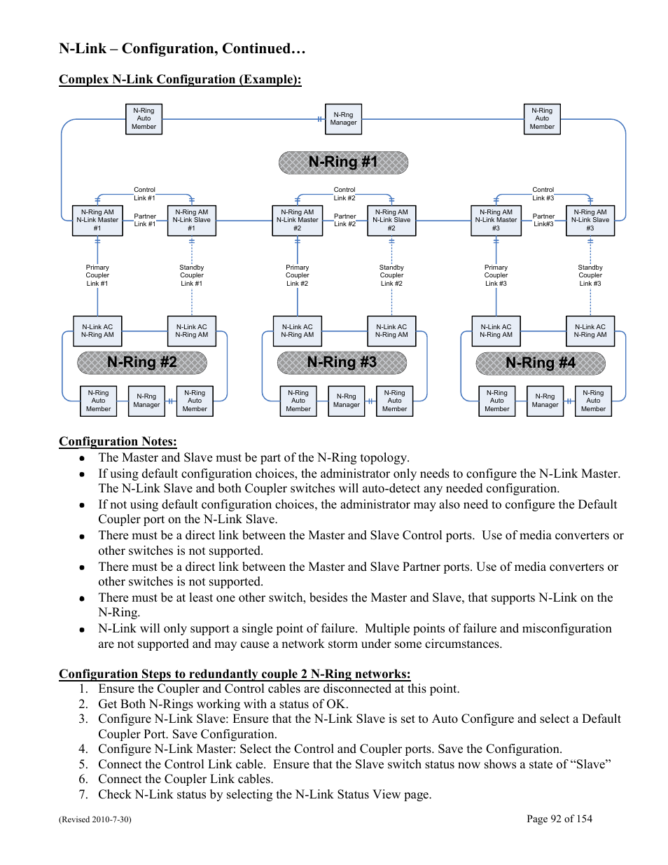N-link – configuration, continued, N-ring #1, N-ring #2 | N-ring #3, N-ring #4, Complex n-link configuration (example) | B&B Electronics 708TX - Manual User Manual | Page 92 / 154
