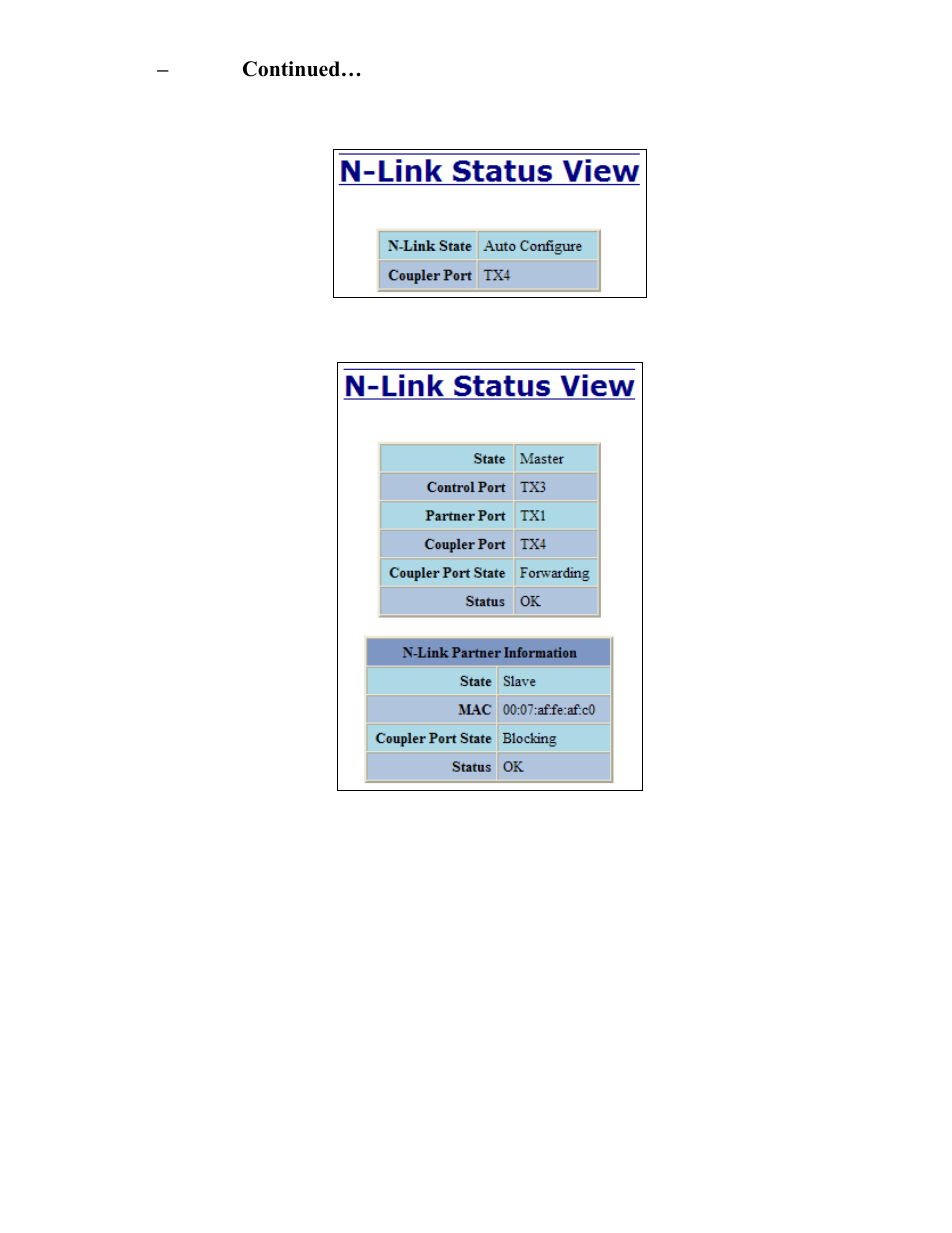 N-link – status, continued | B&B Electronics 708TX - Manual User Manual | Page 96 / 154