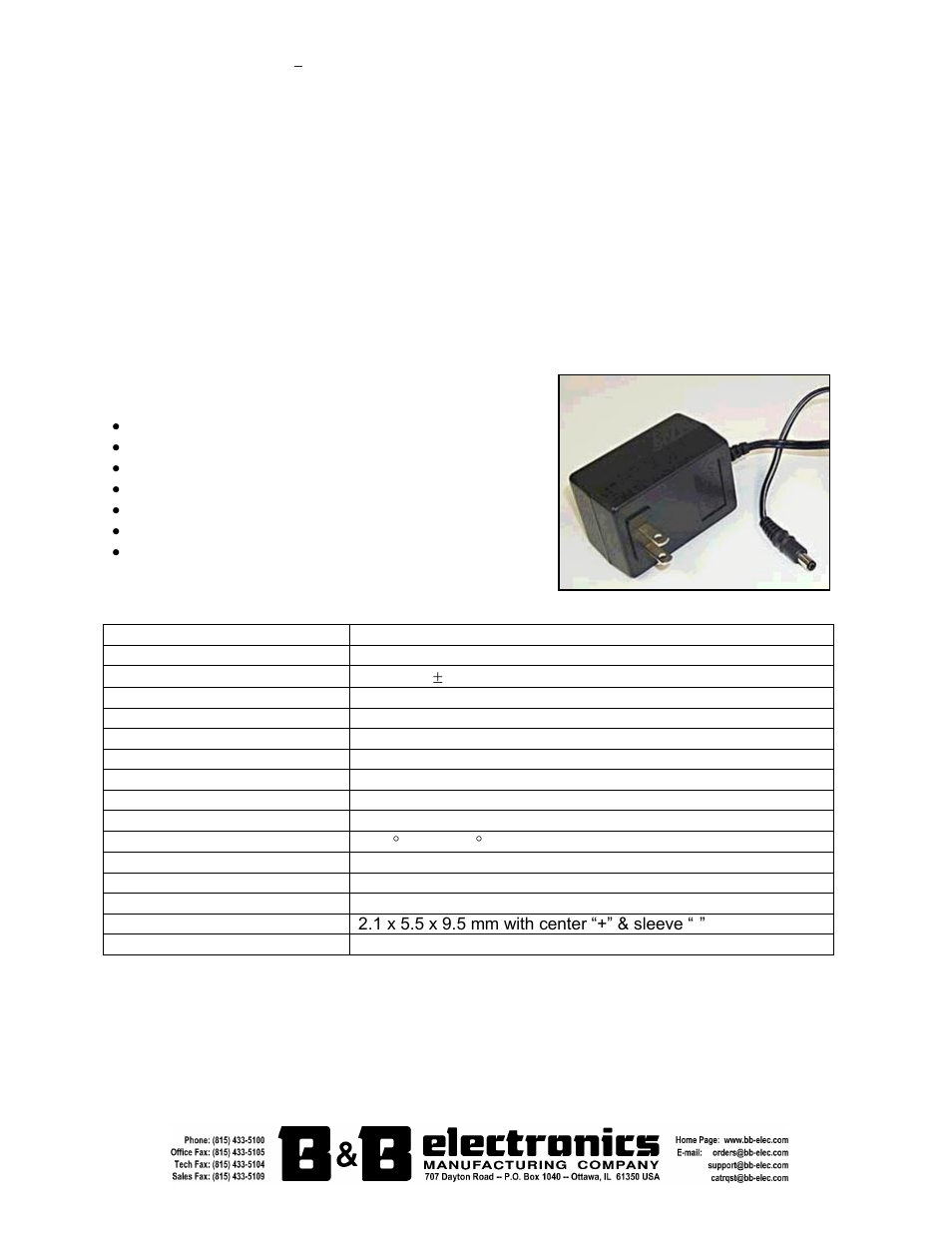 B&B Electronics USBPS - Datasheet User Manual | 1 page