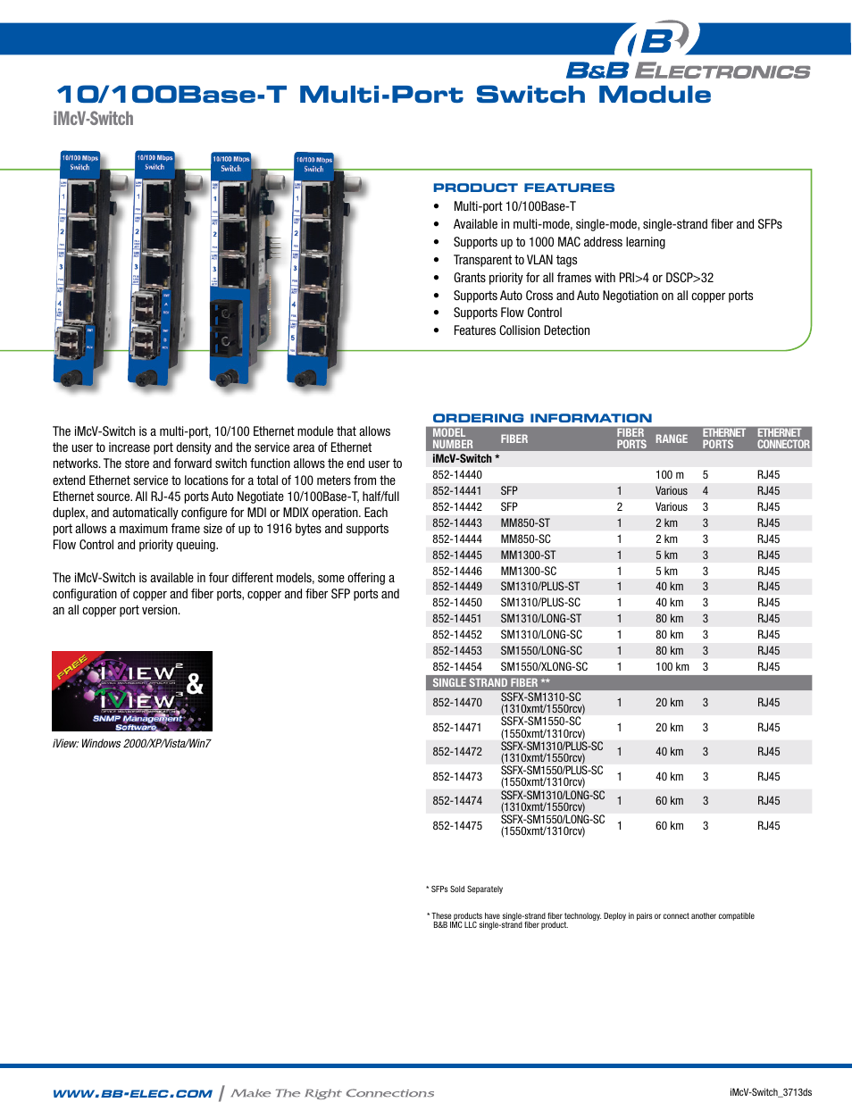 B&B Electronics 852-14440--75 - Datasheet User Manual | 2 pages