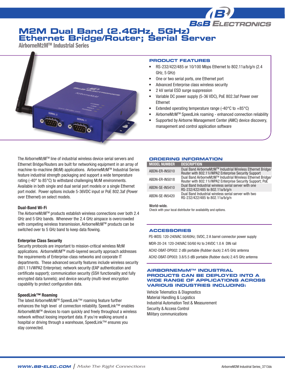 B&B Electronics ABDN-SE-IN5420 - Datasheet User Manual | 2 pages