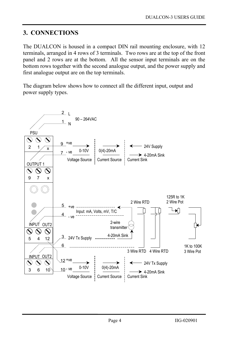 Connections | B&B Electronics DUALCON-3 - Datasheet User Manual | Page 4 / 16