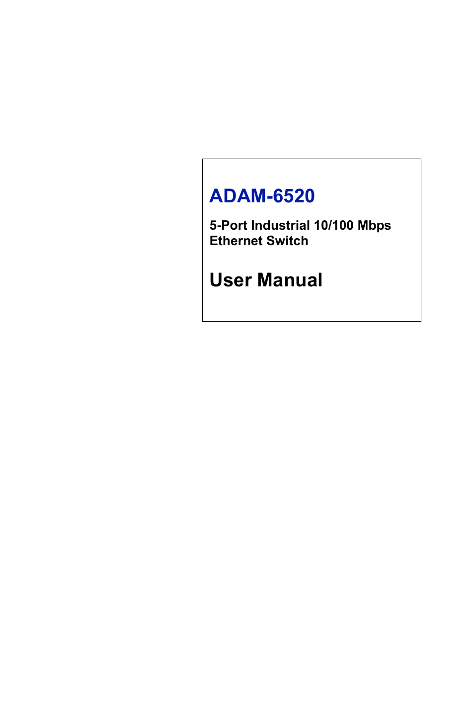 B&B Electronics ADAM-6520_I_L - Manual User Manual | 20 pages