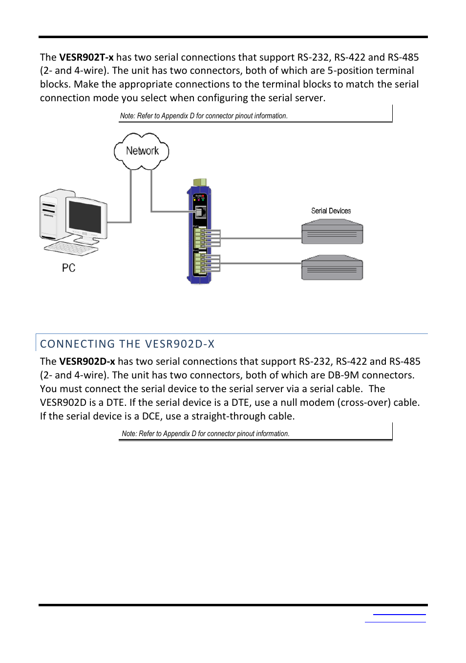 Connecting the vesr902d-x | B&B Electronics VESR9xx - Fiber Models - Manual User Manual | Page 21 / 61