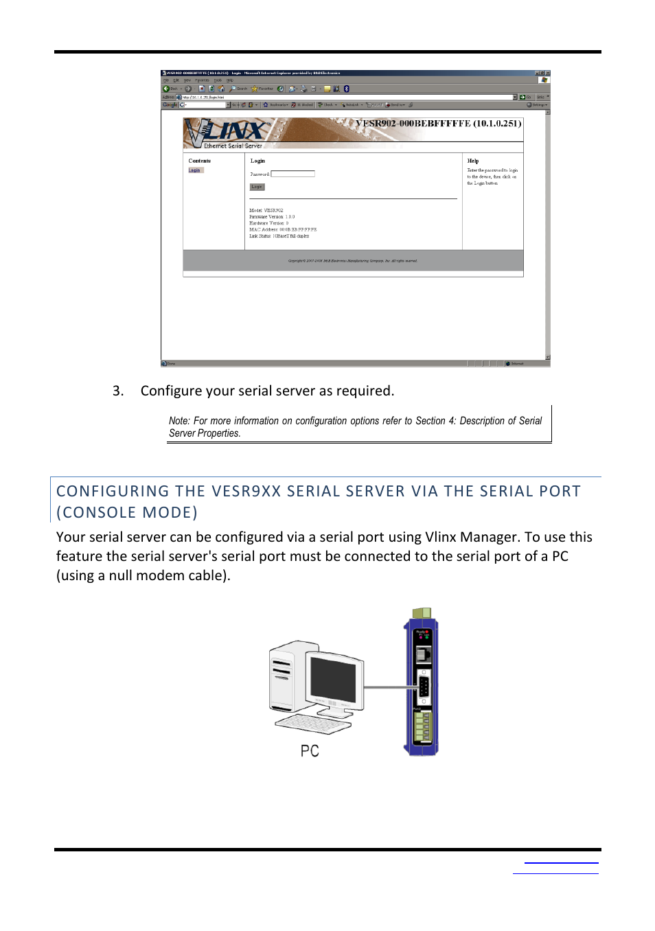 Configure your serial server as required | B&B Electronics VESR9xx - Fiber Models - Manual User Manual | Page 25 / 61
