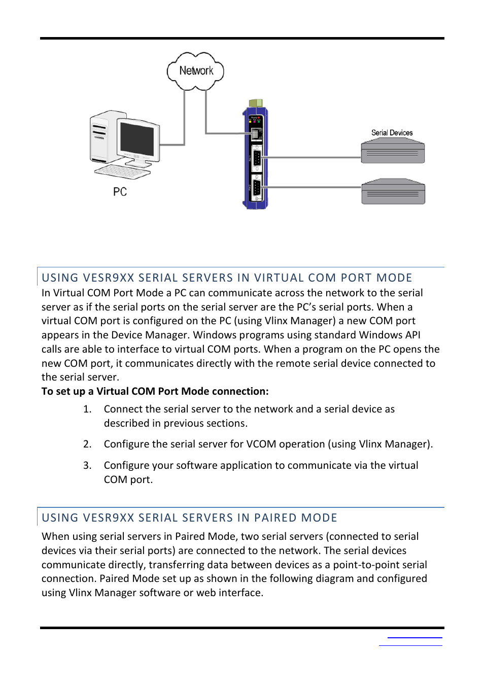 Using vesr9xx serial servers in paired mode | B&B Electronics VESR9xx - Fiber Models - Manual User Manual | Page 27 / 61