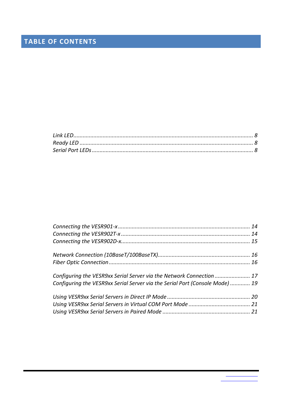 B&B Electronics VESR9xx - Fiber Models - Manual User Manual | Page 3 / 61
