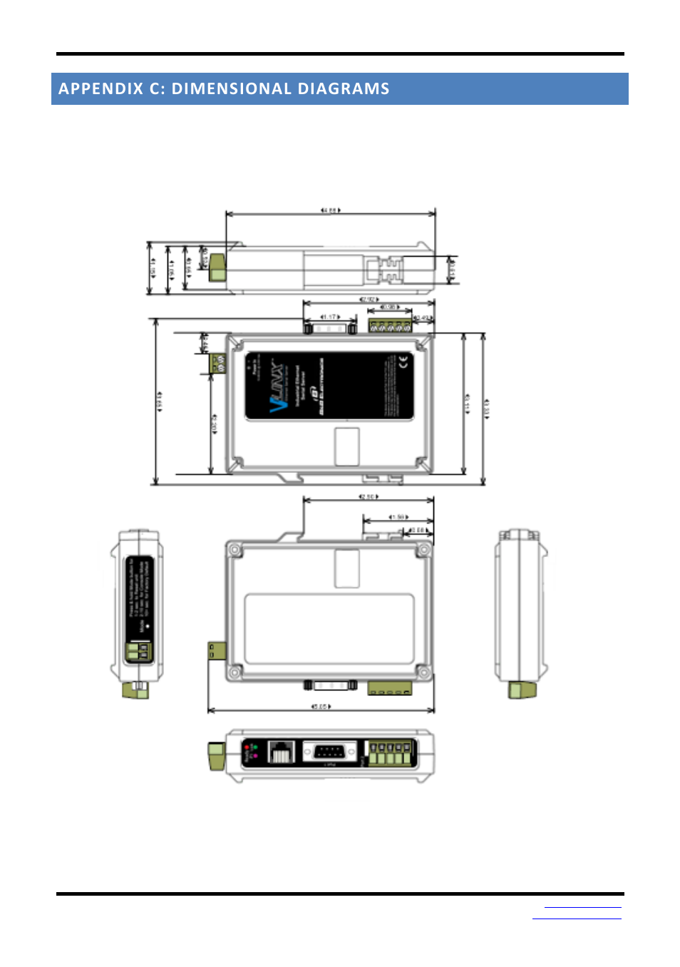 Appendix c: dimensional diagrams | B&B Electronics VESR9xx - Fiber Models - Manual User Manual | Page 53 / 61