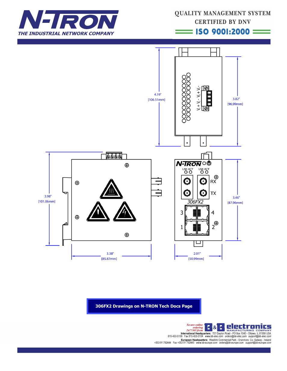 B&B Electronics 306FX2-N-ST - Datasheet User Manual | Page 3 / 3
