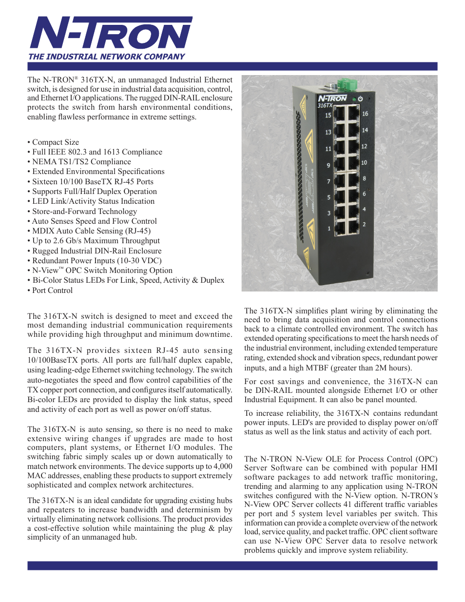 B&B Electronics 316TX-N - Datasheet User Manual | 3 pages