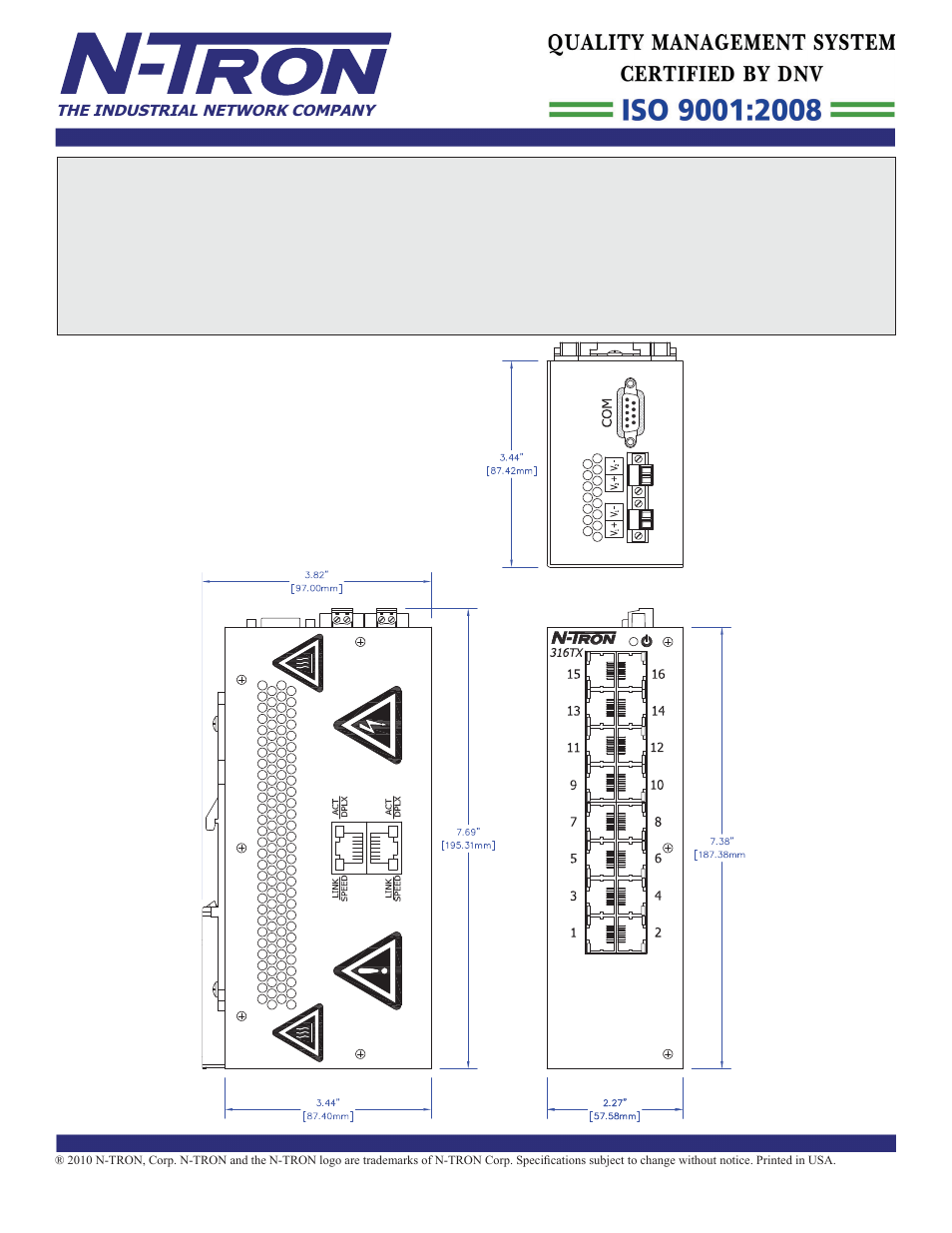 B&B Electronics 316TX-N - Datasheet User Manual | Page 3 / 3
