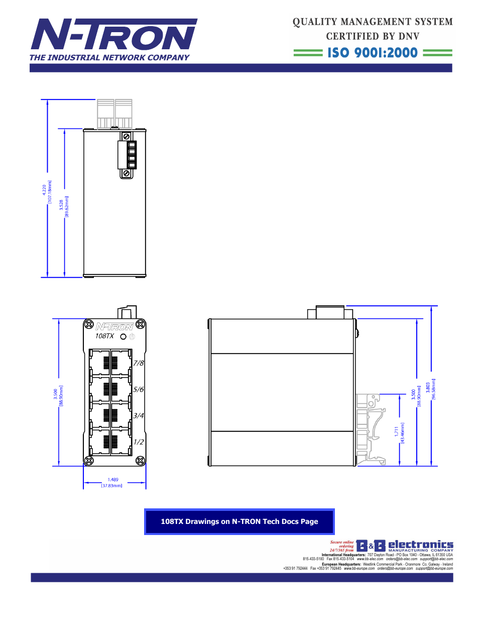 B&B Electronics 108TX_HV - Datasheet User Manual | Page 3 / 3
