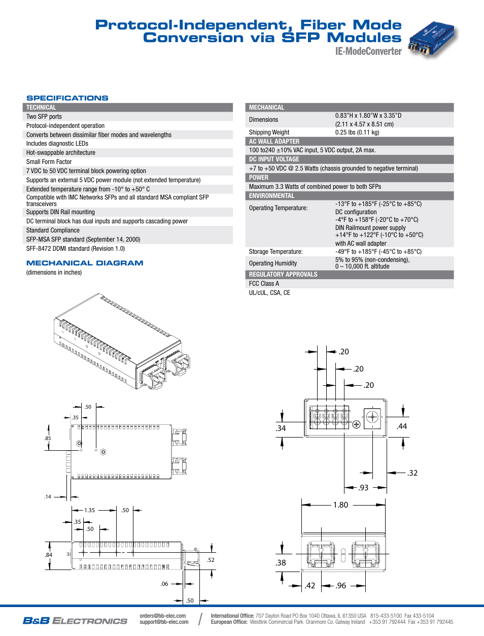 Ie-modeconverter | B&B Electronics 855-19619 - Datasheet User Manual | Page 2 / 2