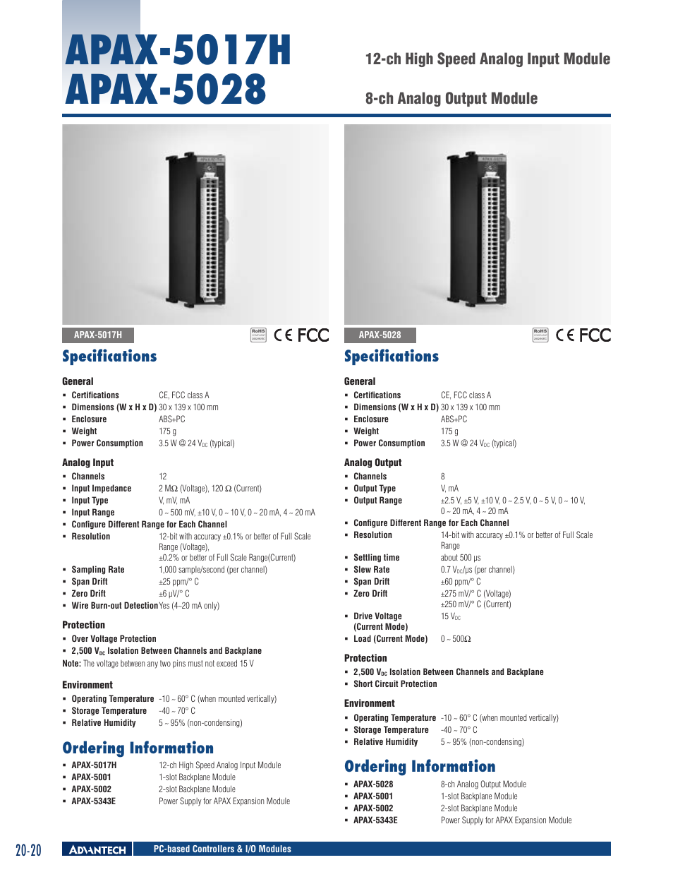 Advantech APAX-5028 User Manual | 1 page