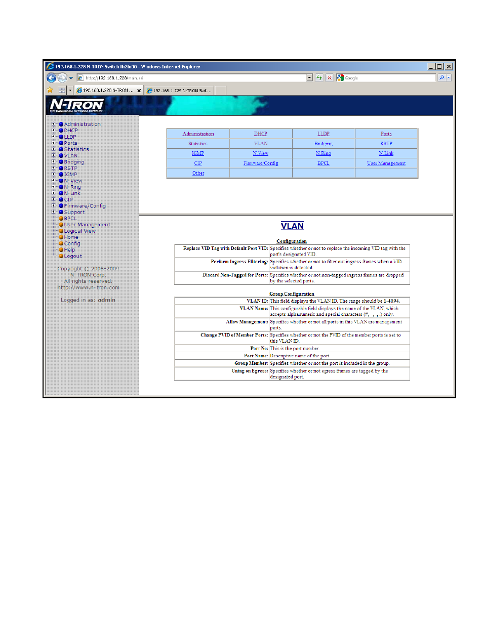Help – vlan | B&B Electronics 710FXE2-SC-15 - Manual User Manual | Page 116 / 155