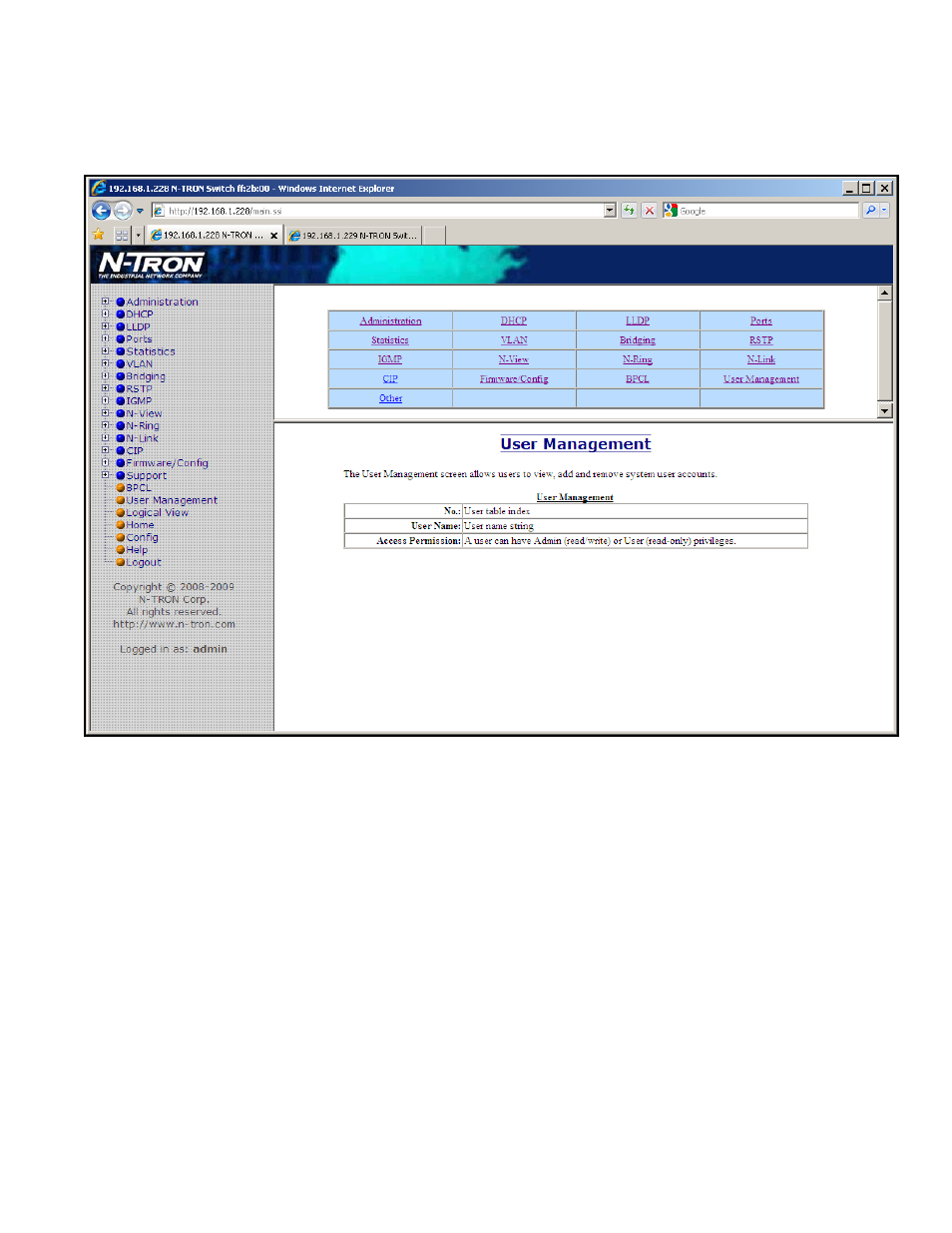 Help – user management | B&B Electronics 710FXE2-SC-15 - Manual User Manual | Page 126 / 155