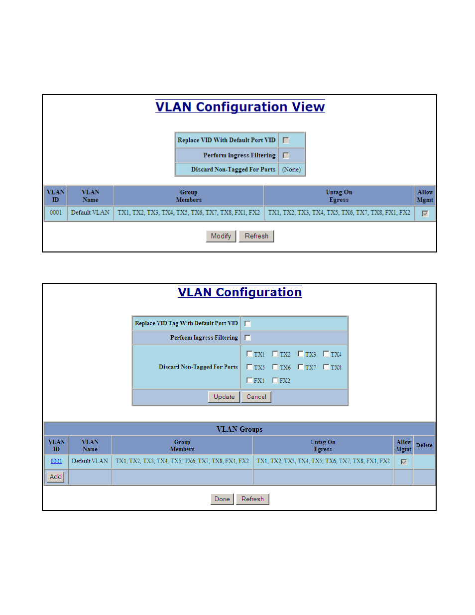 Vlan addition and deletion example | B&B Electronics 710FXE2-SC-15 - Manual User Manual | Page 142 / 155
