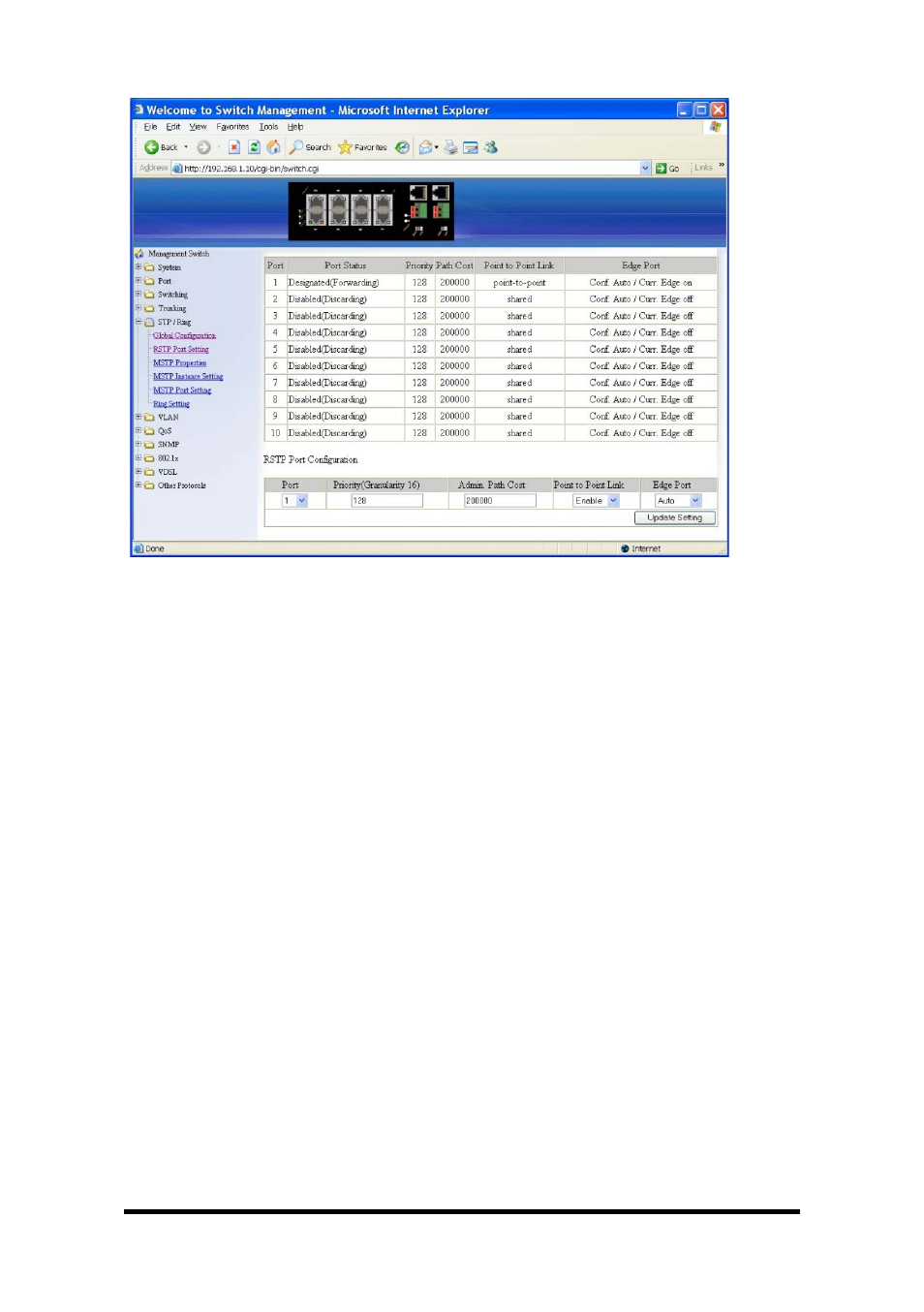 Rstp port setting | B&B Electronics EIRM-EXTEND-8 - Manual User Manual | Page 51 / 188