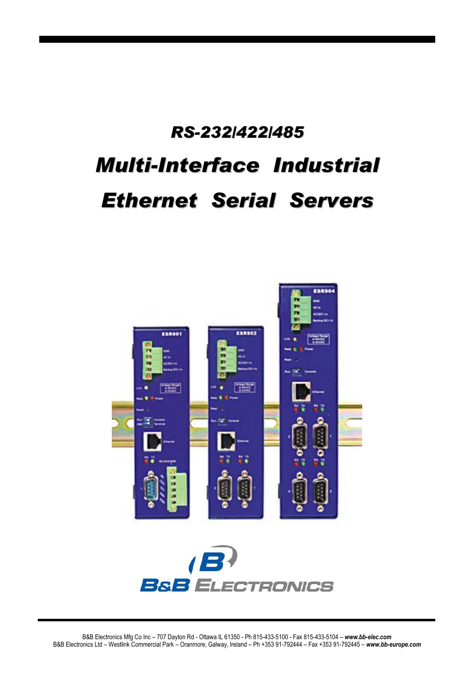 B&B Electronics ESR904 - Manual User Manual | 89 pages