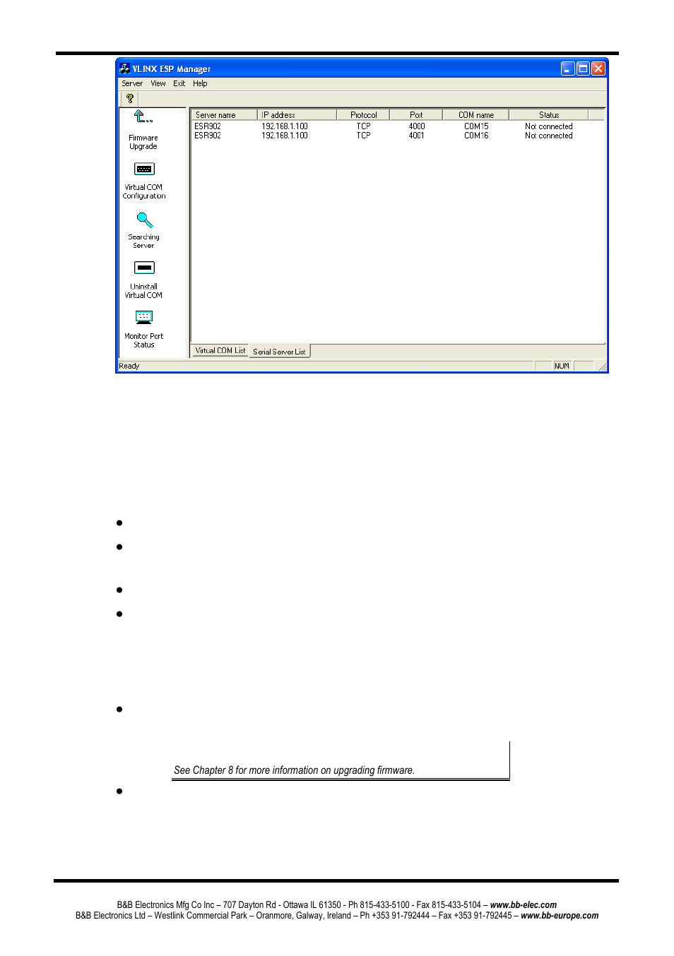 Oftware, Verview, Menus | Software overview | B&B Electronics ESR904 - Manual User Manual | Page 35 / 89